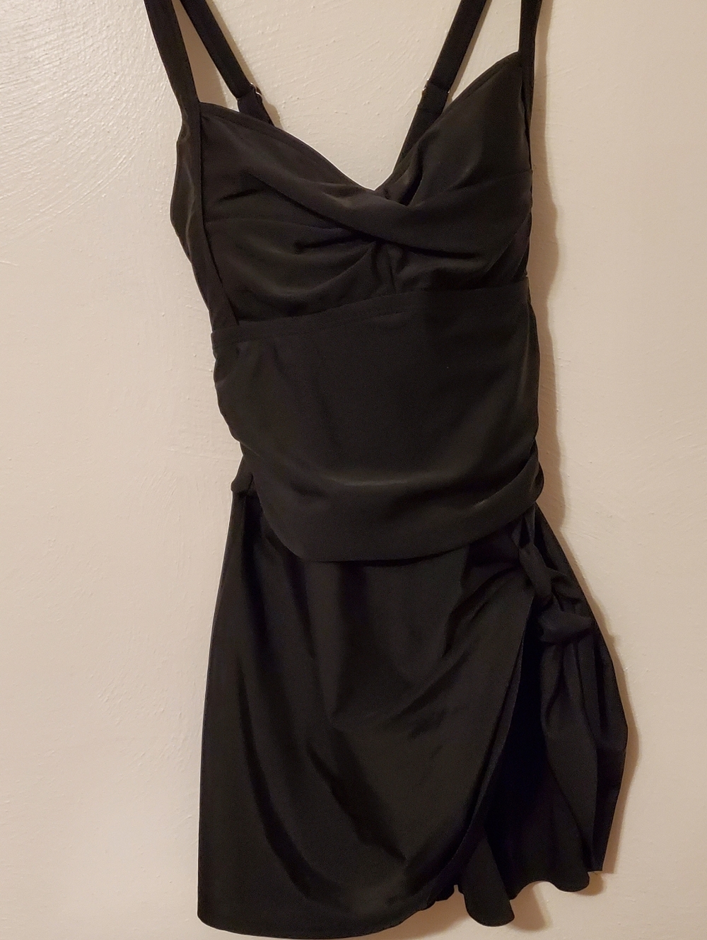 New Black One Piece Swimsuit With Attached Skirt Medium
